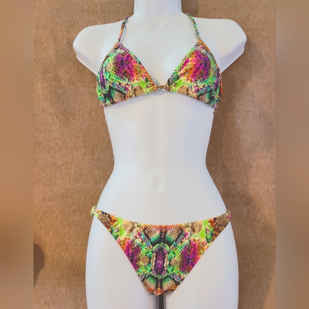 Milly Cabana  Sz Small  Multicolor Snake Print Bikini